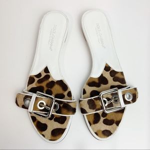 Dolce & Gabbana Leopard Slip On Sandal EU 36.5